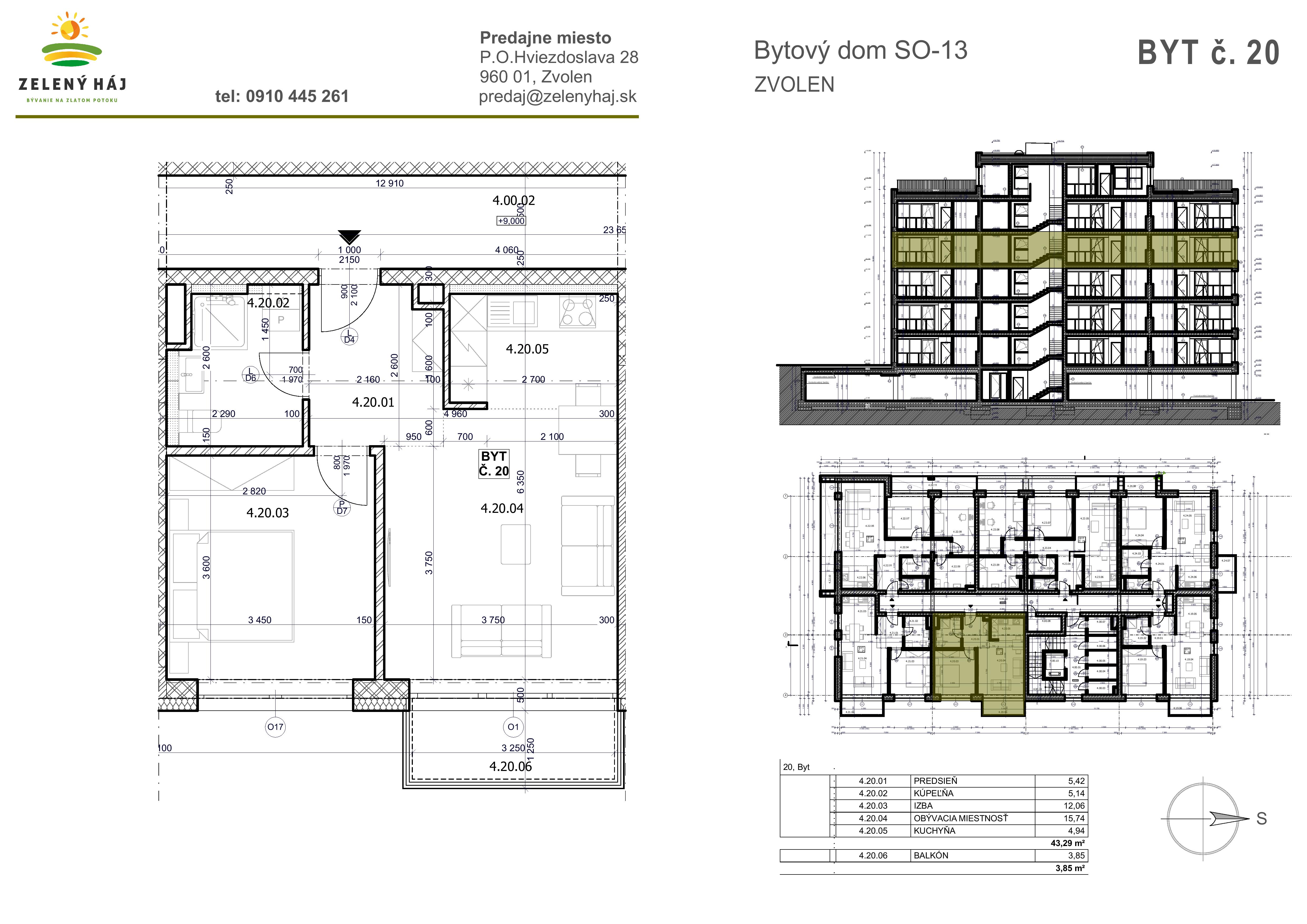 Zelený Háj - B20 - Pôdorys