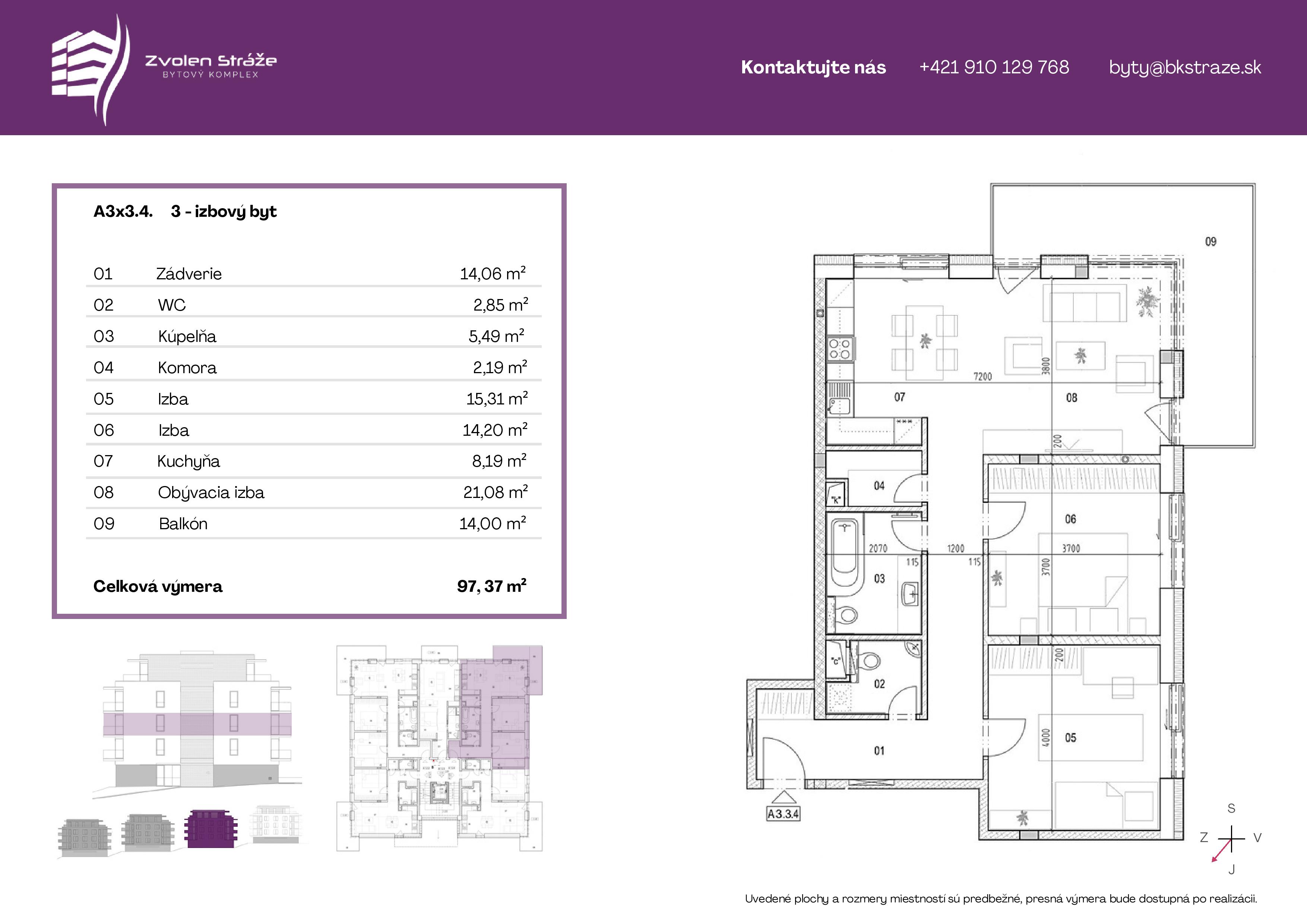 Zvolen stráže - 3 3 typ d - Pôdorys