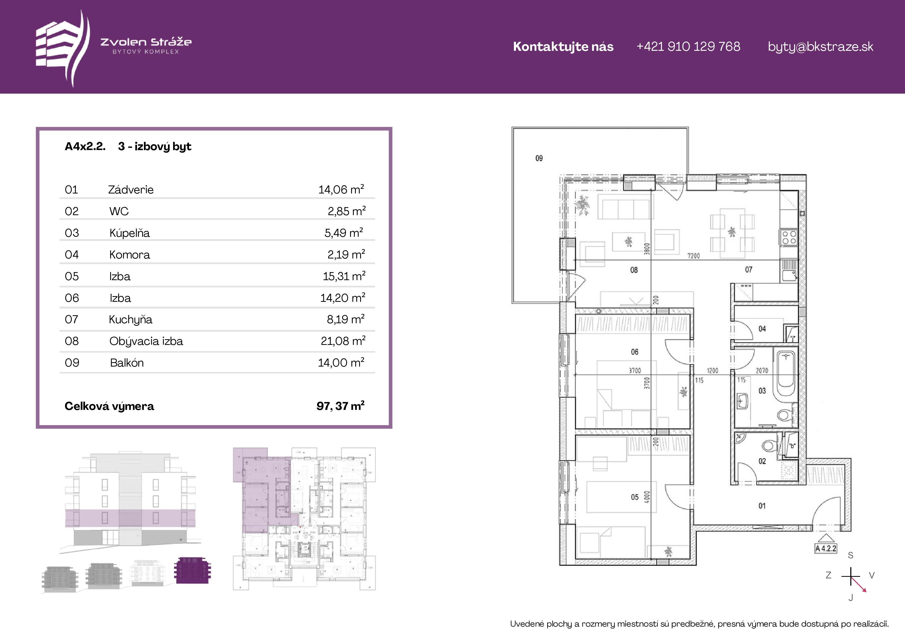 Zvolen stráže - 4 2 typ b - Pôdorys
